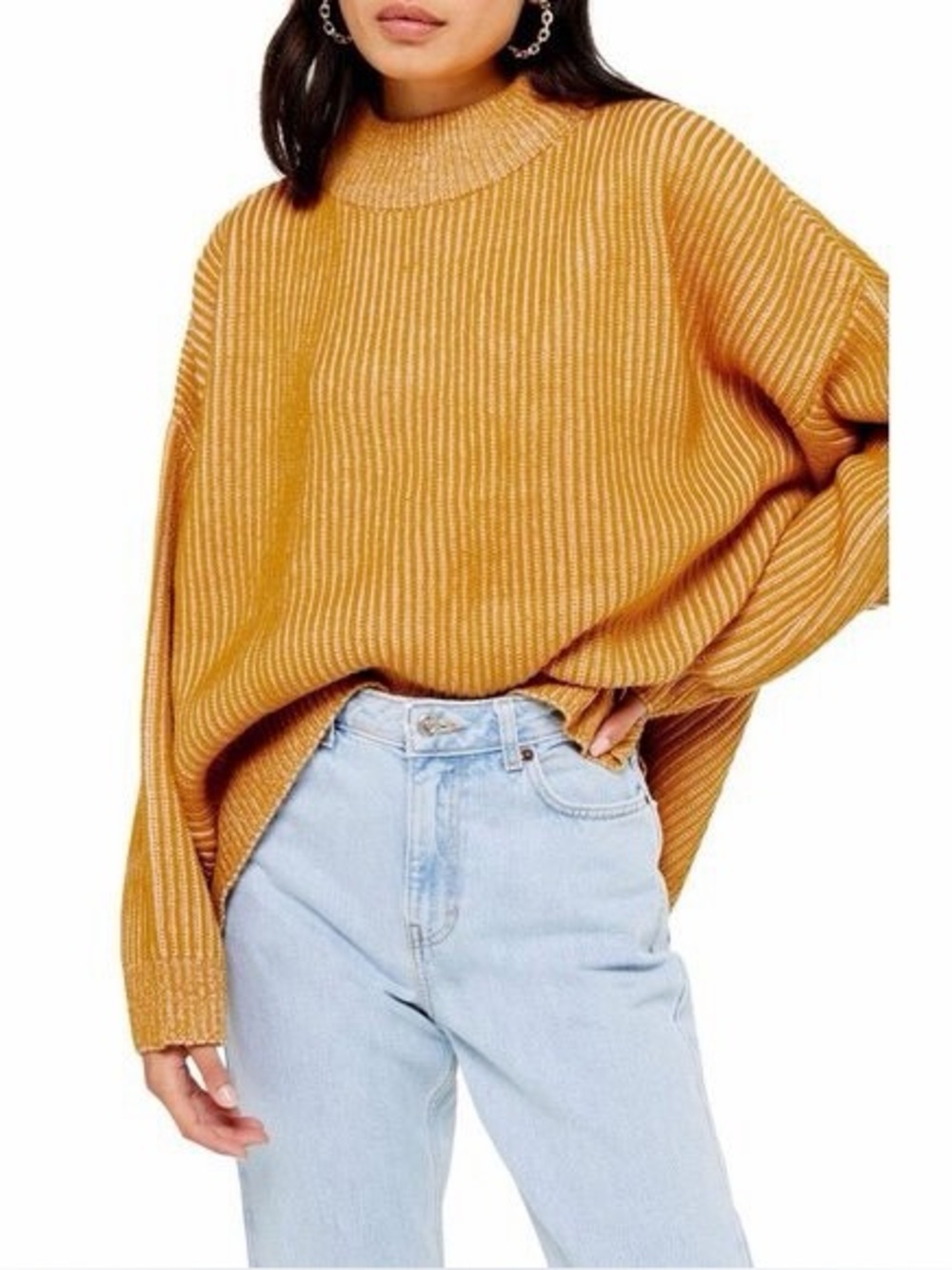 Topshop chunky knit mustard gold yellow sweater